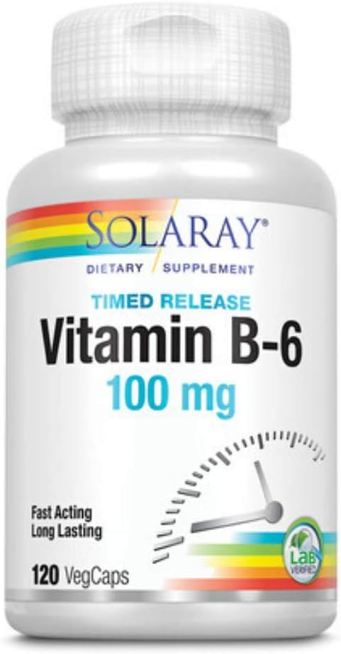 Solaray Vitamin B6 100 mg Timed Release Capsules – Image 8