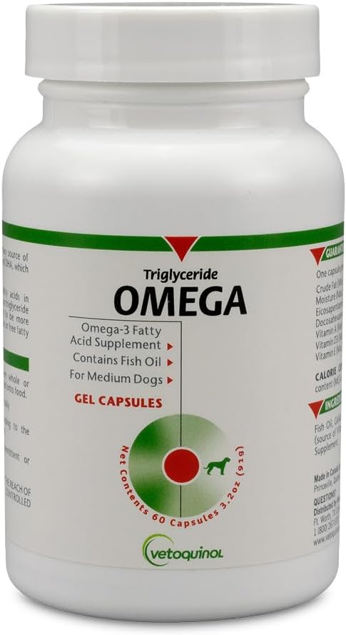 Vetoquinol Triglyceride Omega - Fish Oil for Dogs and Cats - 250 Softgels - görsel 9