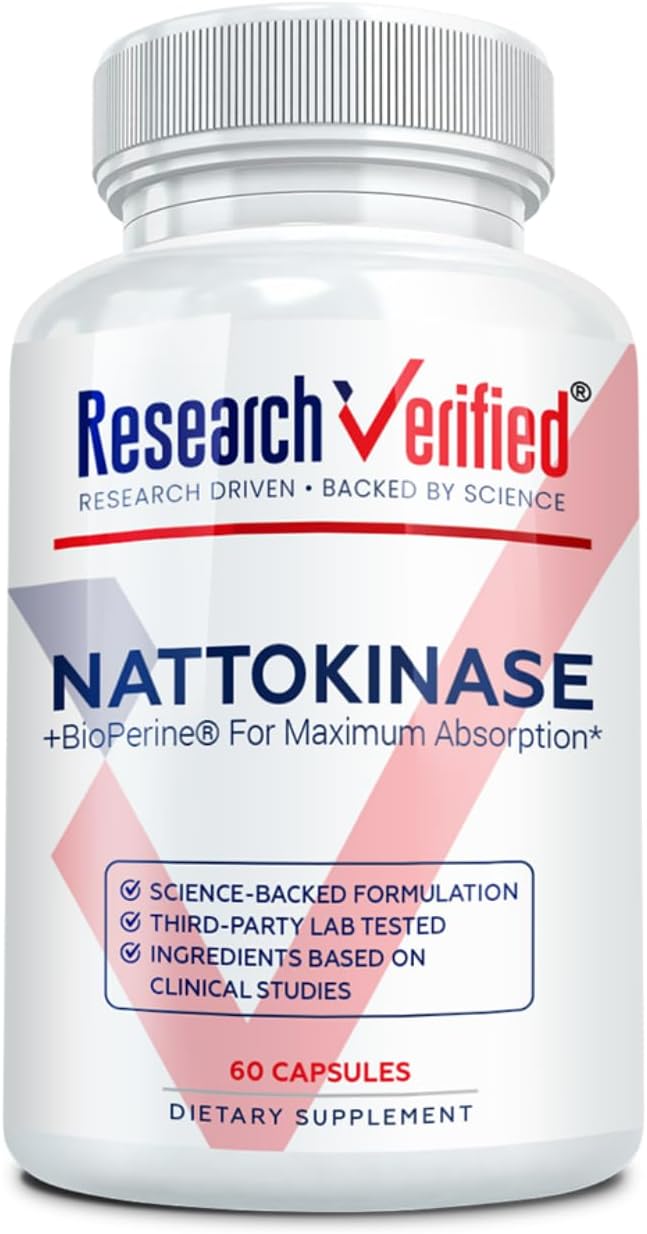 Research Verified Nattokinase - 4000 FU - Circulatory Support - BioPerine, No Vitamin K2 - 60 Capsules - Pack of 6 – Image 10