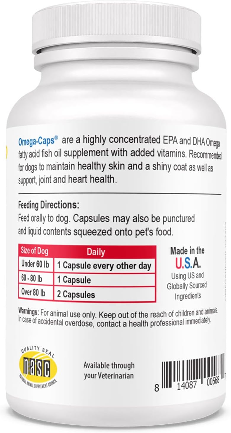 Omega-Caps HP Snip Tips for Cats & Smaller Dogs - Omega-3 Fish Oil Supplement with EPA, DHA, Vitamins, Minerals and Antioxidants - Supports Immune, Joint, Heart and Brain Health - 60 Softgels - görsel 8