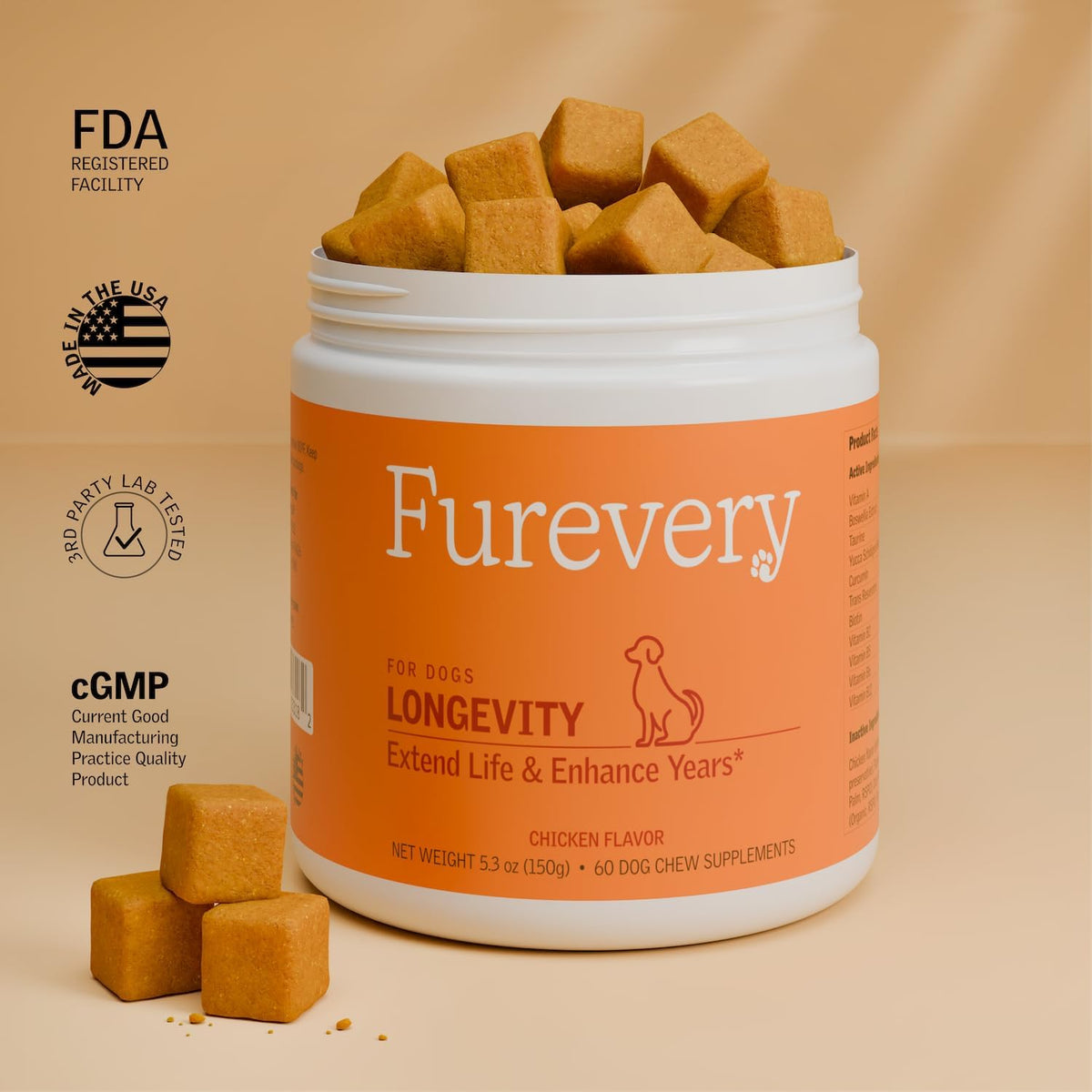 Furevery 11-in-1 Dog Multivitamin Chews – – Curcumin and Trans-Resveratrol: Curcumin from turmeric and – Image 8
