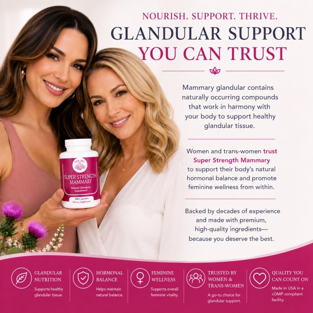Super Strength Mammary Natural Breast Enhancement Formula – Bovine Mammary Glandular, 100 Capsules - görsel 6
