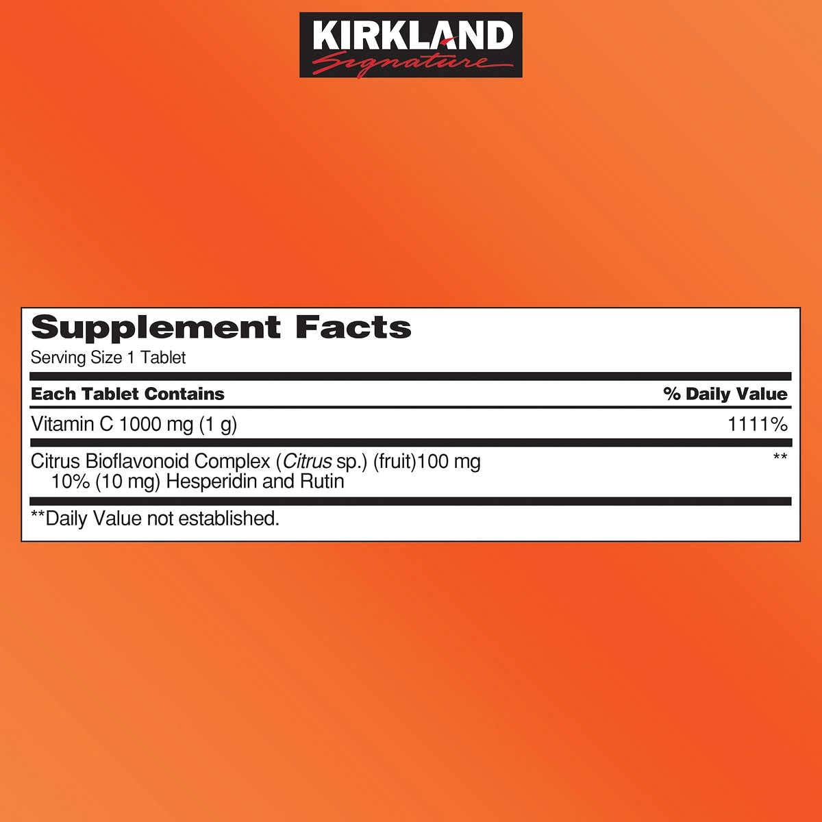 Kirkland Signature Vitamin C 1000mg with Rose Hips - 500 Tablets (Pack of 2) – Image 2
