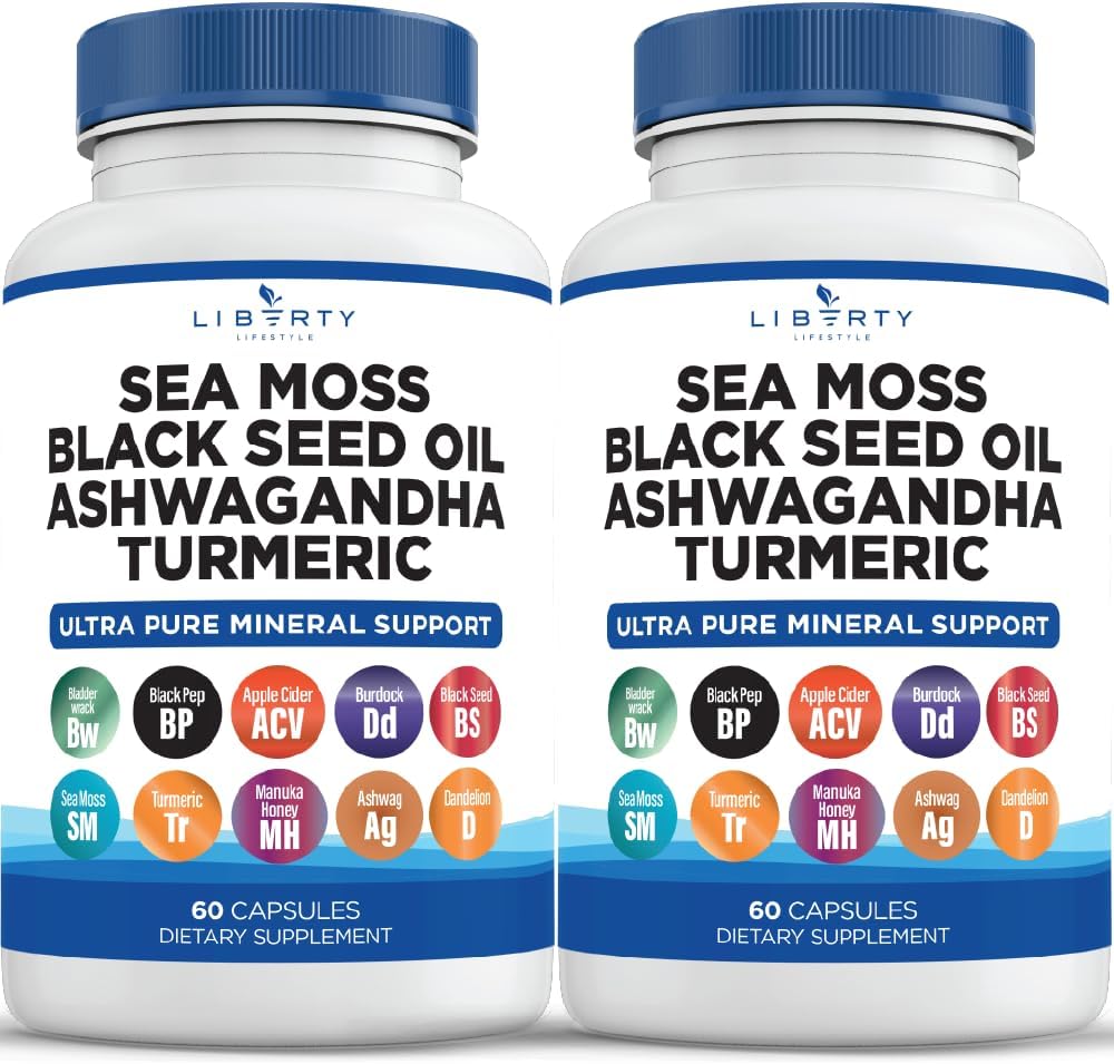 Liberty Lifestyle Sea Moss & Black Seed Oil with Ashwagandha, Turmeric, Bladderwrack & Burdock - Manuka, Honey, Dandelion, – Image 9