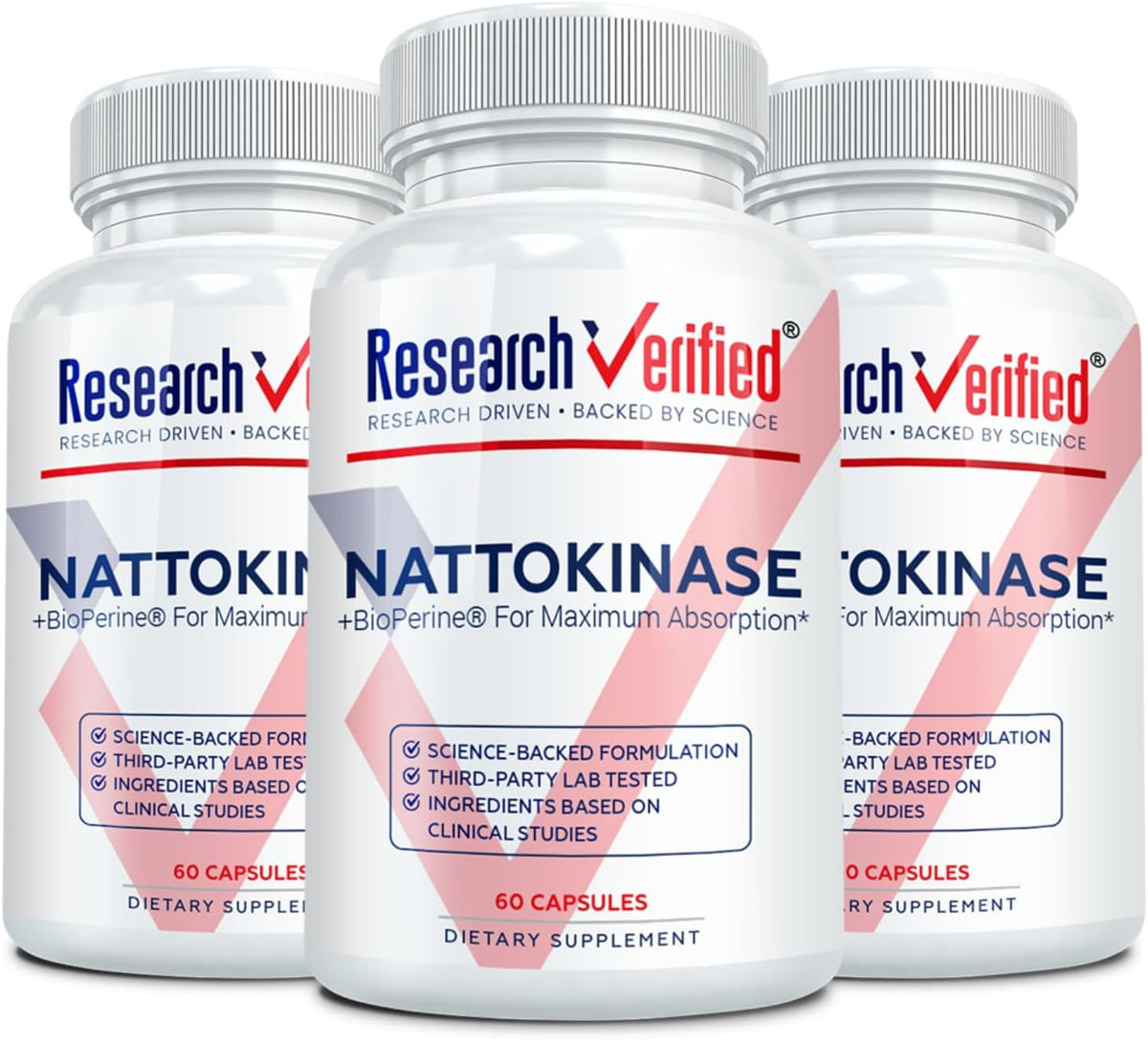 Research Verified Nattokinase - 4000 FU - Circulatory Support - BioPerine, No Vitamin K2 - 60 Capsules - Pack of 1 – Image 10