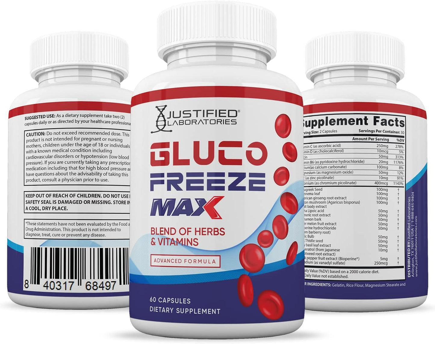 (2 Pack) Glucofreeze Max Advanced Formula 1295 mg, 120 Capsules - görsel 6