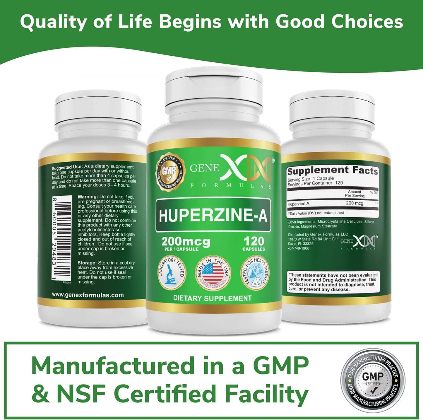 Genex Formulas Huperzine A 200mcg (120 Capsules) - Nootropic for Memory, Focussed and Cognitive Health - görsel 7