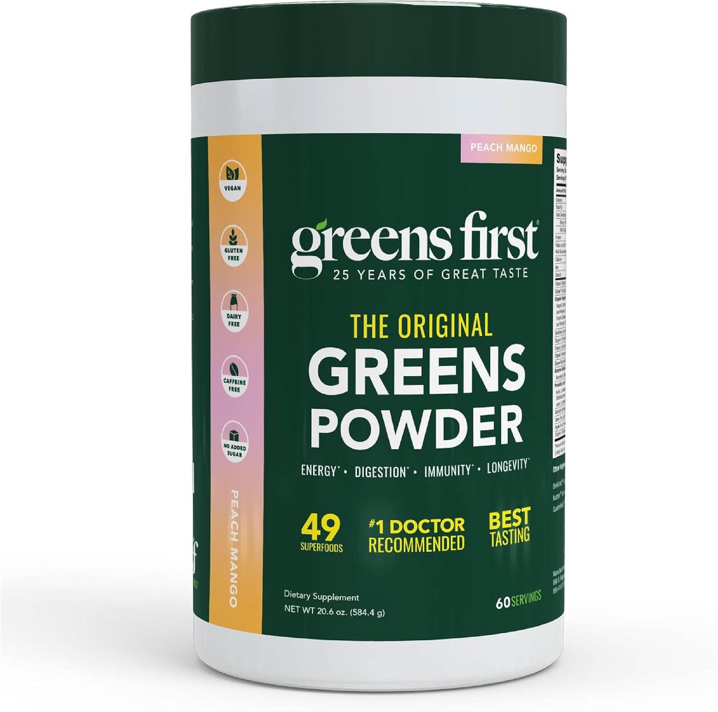 Greens First Original Greens Powder - 49 Superfoods - Organic Fruits & Vegetables - Prebiotics, Probiotics & Digestive Enzymes - Antioxidant Smoothie - Dairy-free, Vegan & Non-GM (Mint, 60 Servings) - görsel 10