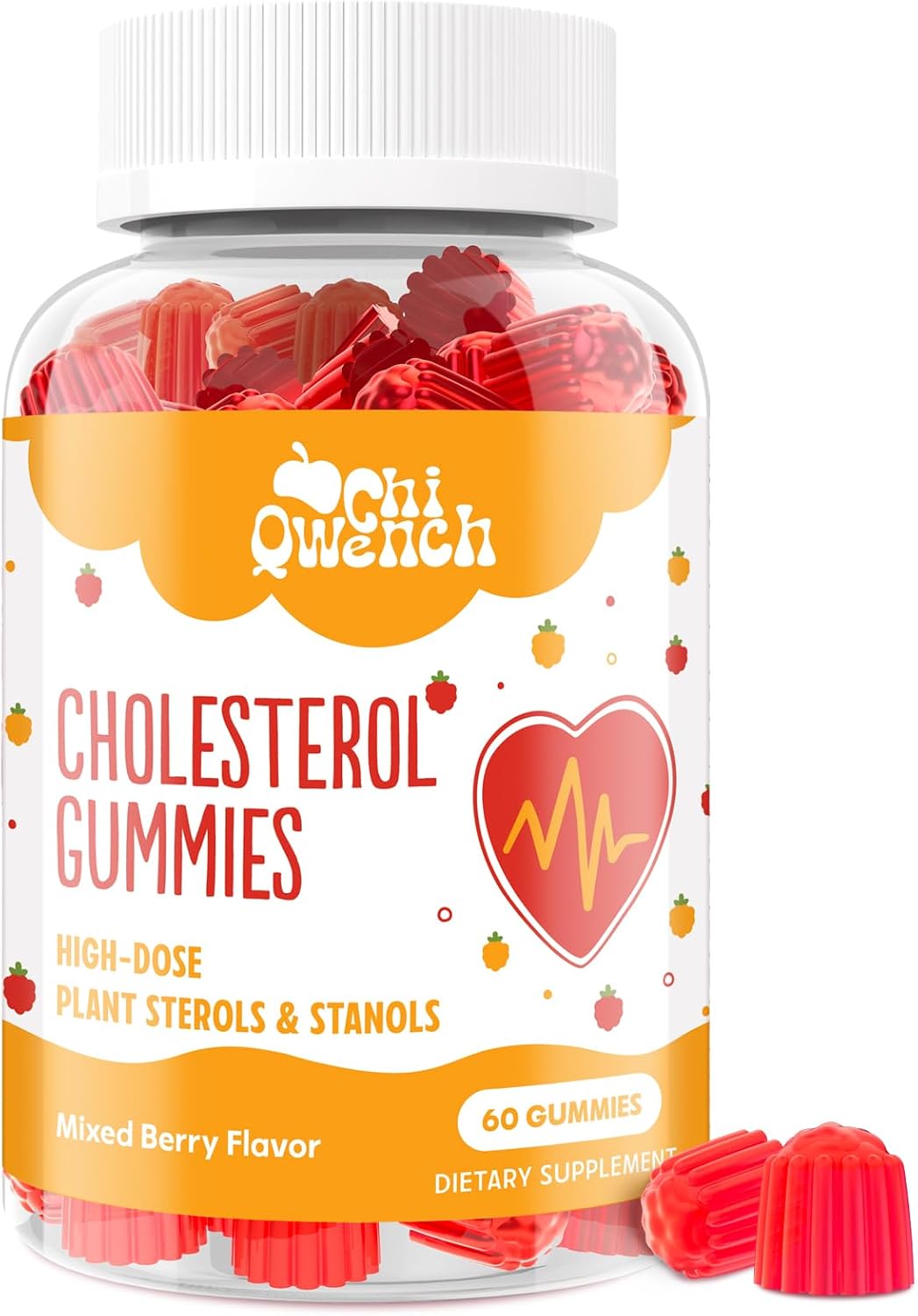 ChiQwench Cholesterol Support Gummies - 1500mg Plant Sterols & Stanols, Mixed Berry, 120 Count - görsel 8