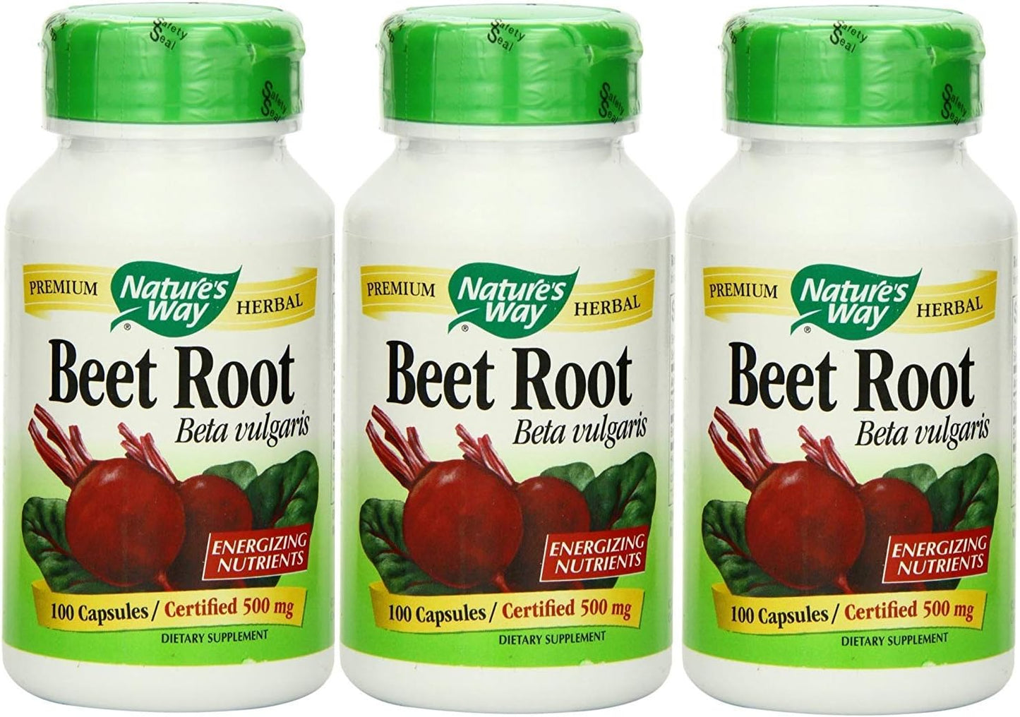 Nature's Way Beet Root 1000 mg per Serving, 100 Vegetarian Capsules, Pack of 3 - görsel 1