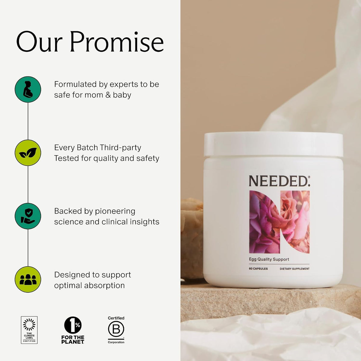 Needed. Egg Quality Support – Optimally Formulated Antioxidants for Egg Quality – Fertility Support – Women's Fertility – Image 6