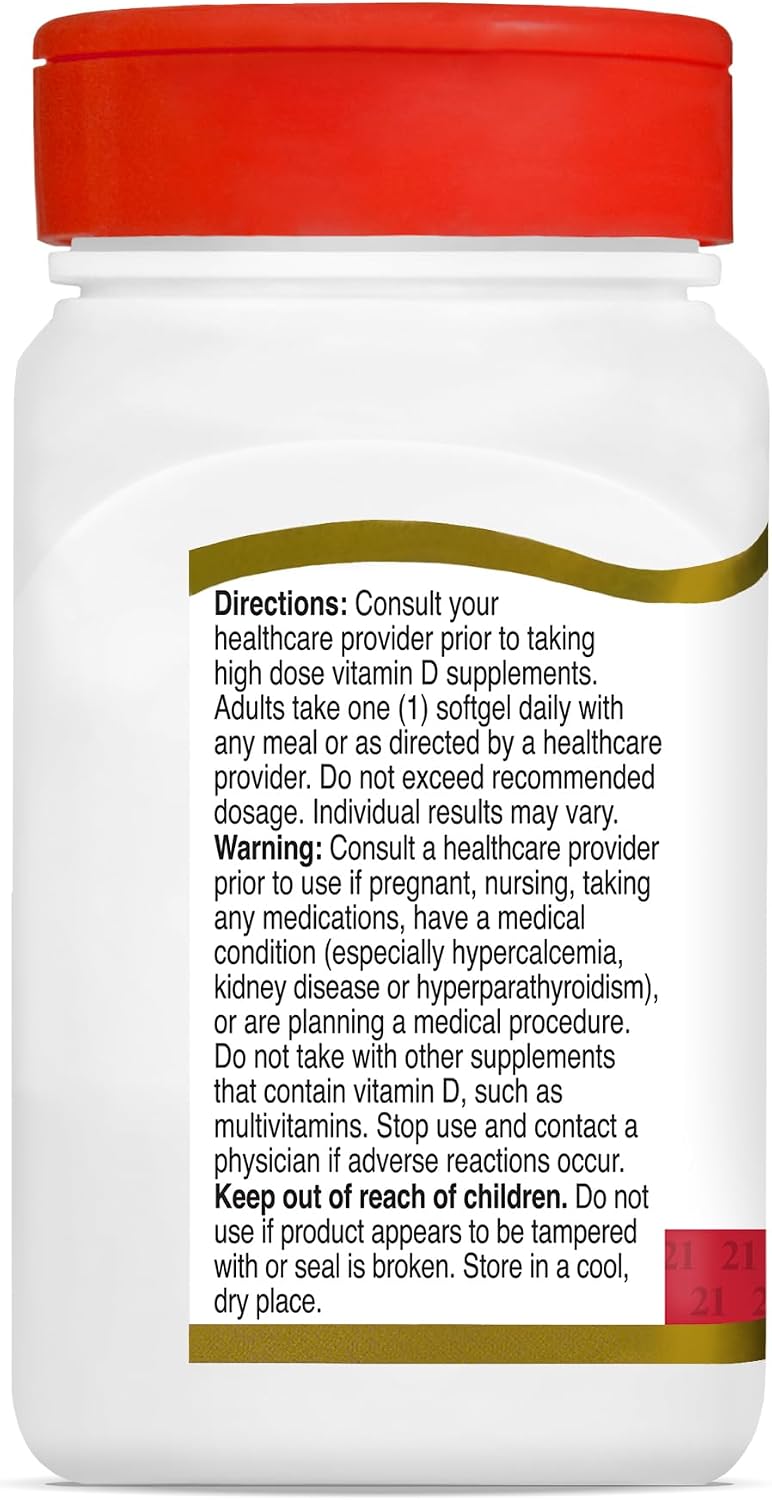 21st Century Healthcare Vitamin D3 125 mcg – Gluten free and Non-GM: Suitable for those with dietary sensitivities. – Image 7
