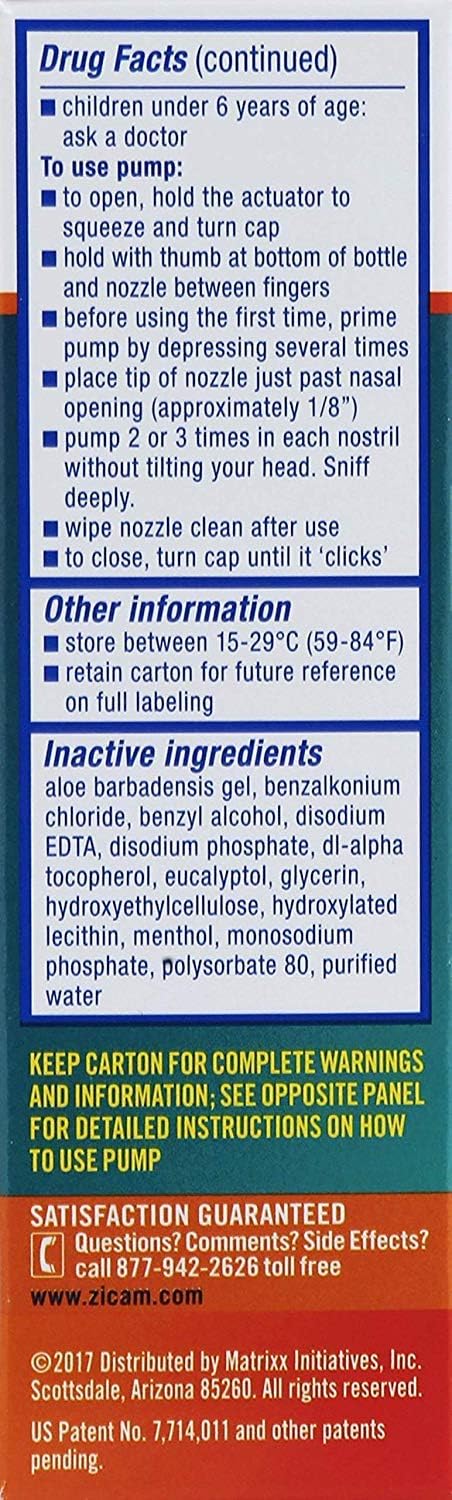 Zicam Intense Sinus Relief No-Drip Liquid Nasal Spray with Cooling Menthol & Eucalyptus, 15 mL (Twin Pack) - görsel 3