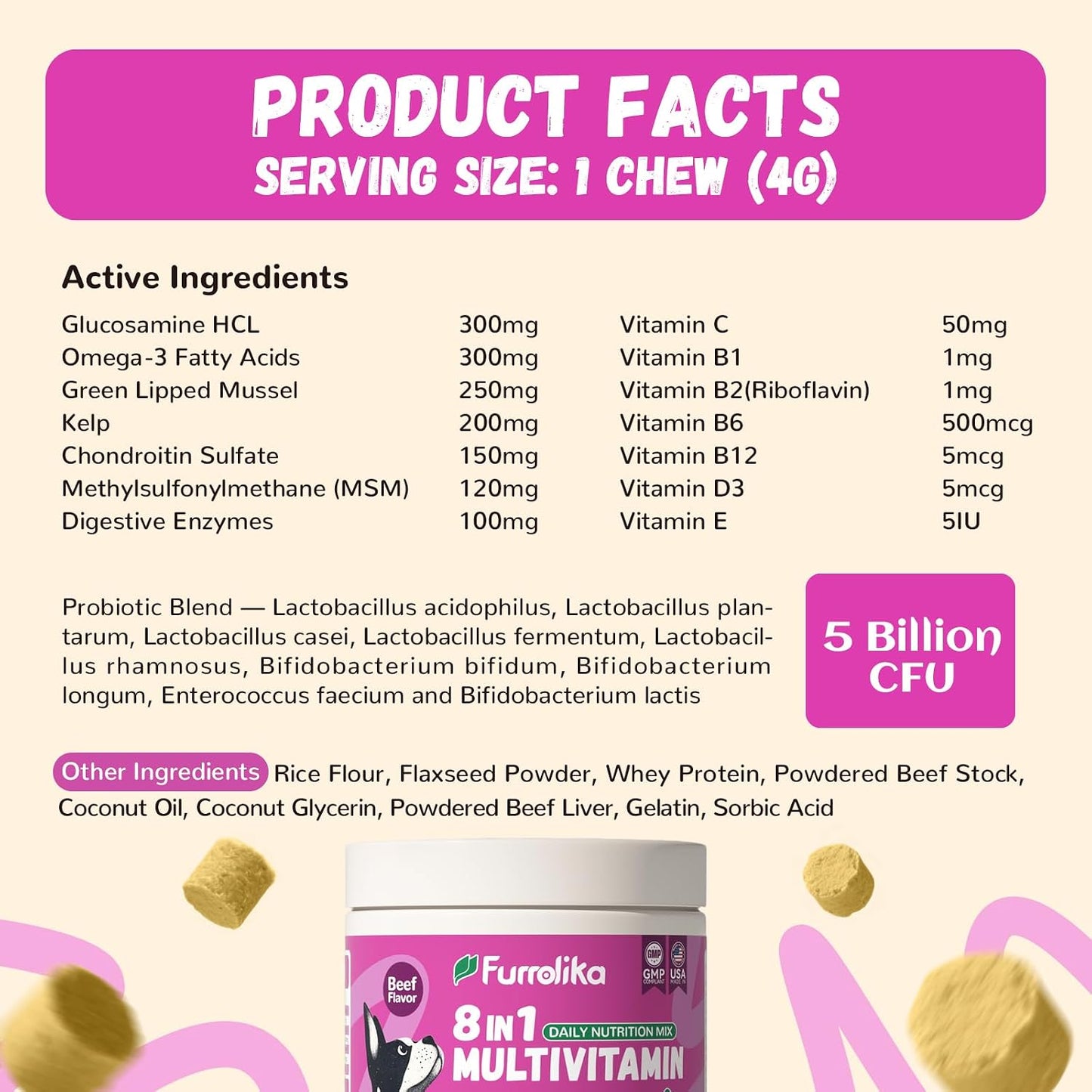 Furrolika Multivitamin Soft Chews for Dogs - 60 Count - görsel 7