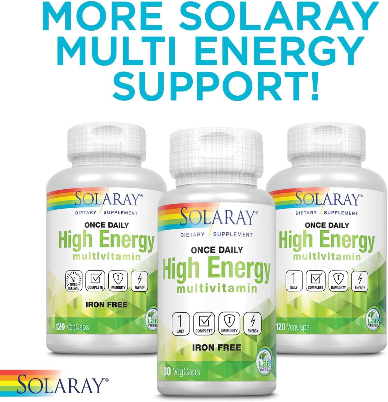 SOLARAY Twice Daily Multi Energy Multivitamin – Iron Free, 120 Capsules - görsel 5