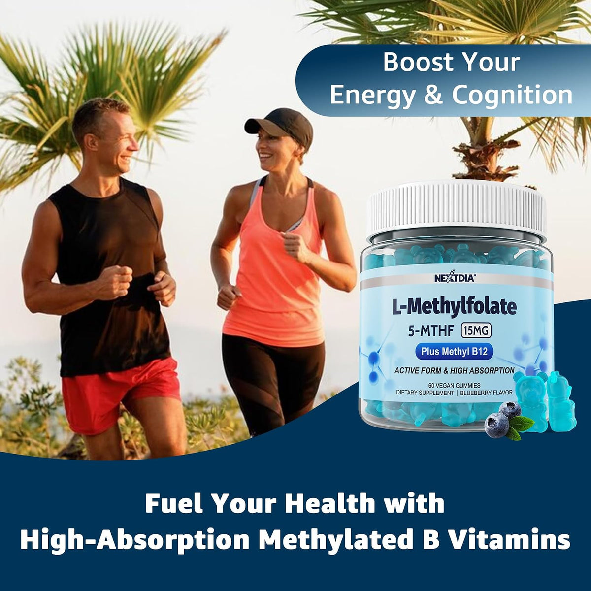 L-MethylFolate 15mg & Methyl B12 Gummies - – Folate Metabolism: Methylated forms insure efficient use for DNA – Image 8