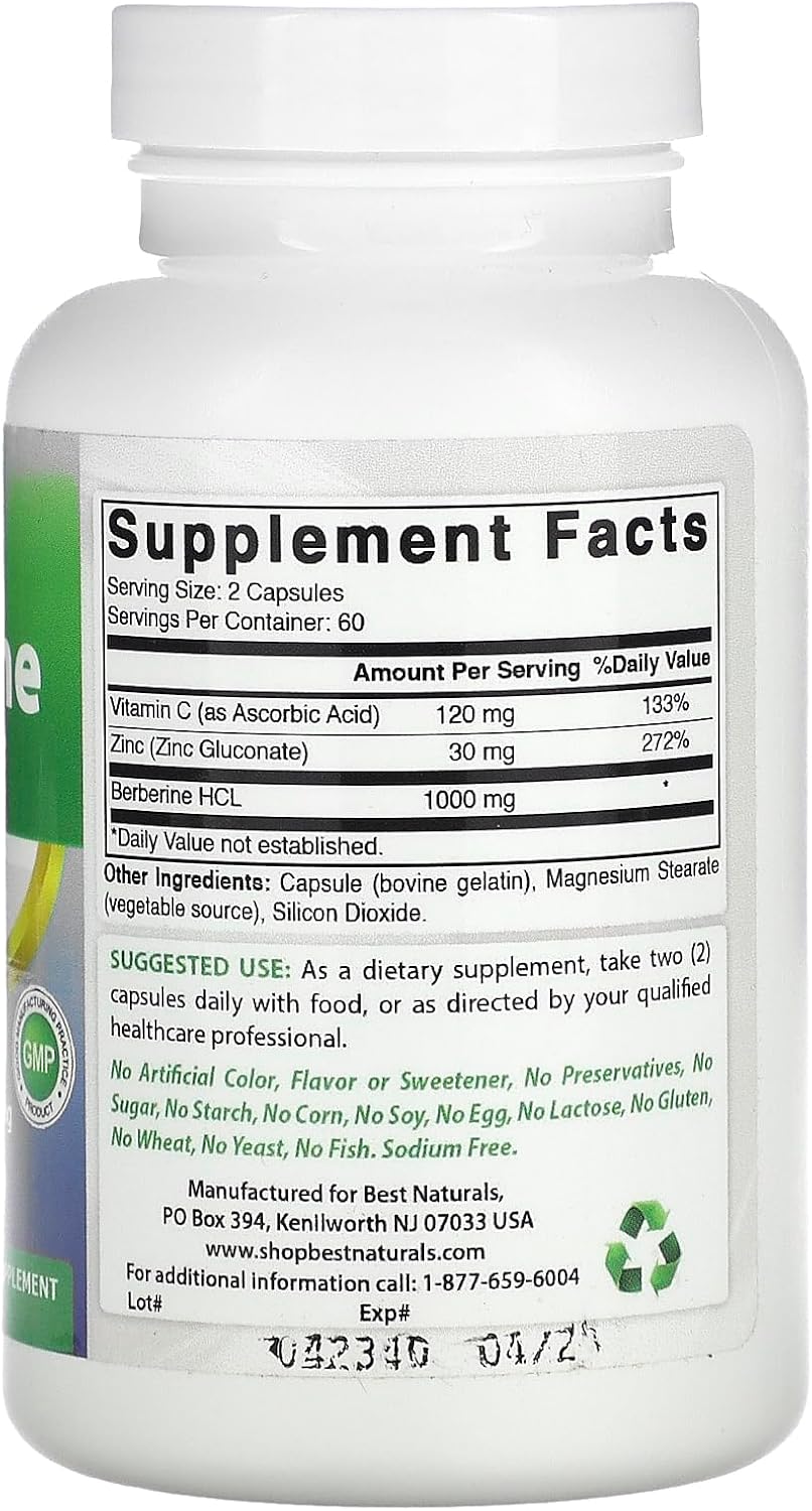 Best Naturals Berberine Plus 1000mg per Serve, 120 Capsules – Image 2
