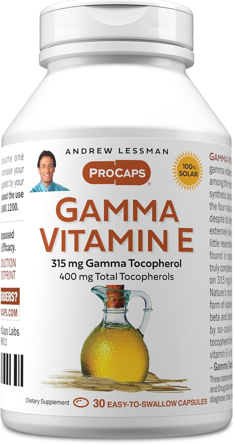 ANDREW LESSMAN Gamma Vitamin E 60 Softgels - 315 mg Gamma Tocopherol, Protective Vitamin E with Four Natural Tocopherols and Ahiflower Oil - görsel 10