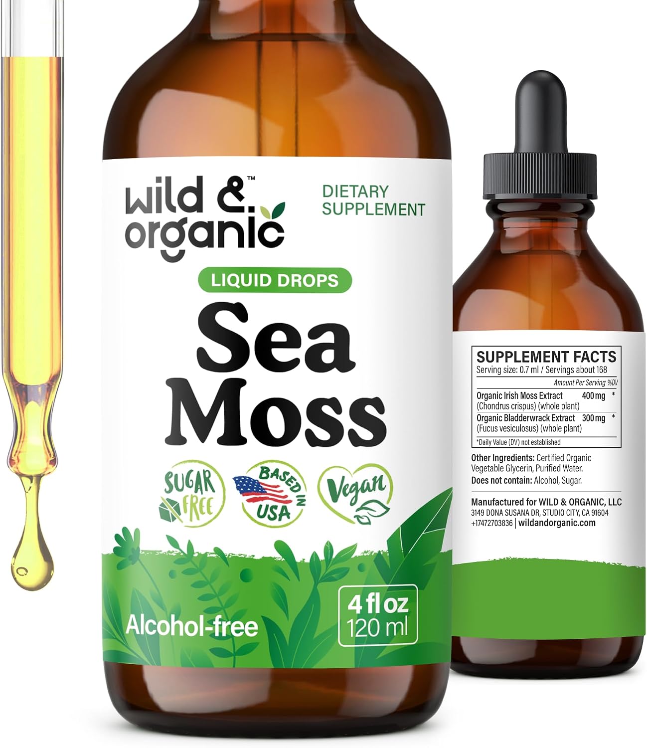 Wild & Organic Sea Moss Liquid Drops – Immune Support – Irish Sea Moss and Bladderwrack Tincture – Multimineral Chondrus Crispus Supplement – Vegan, Sugar & Alcohol-Free – 59 mL - görsel 10