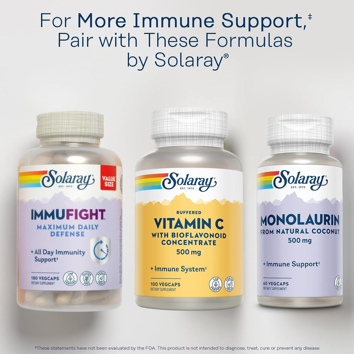 SOLARAY Buffered Vitamin C 500mg with Bioflavonoids, Rose Hips & Acerola Cherry - Immune Support - Easy to Digest, Vegan, – Image 6