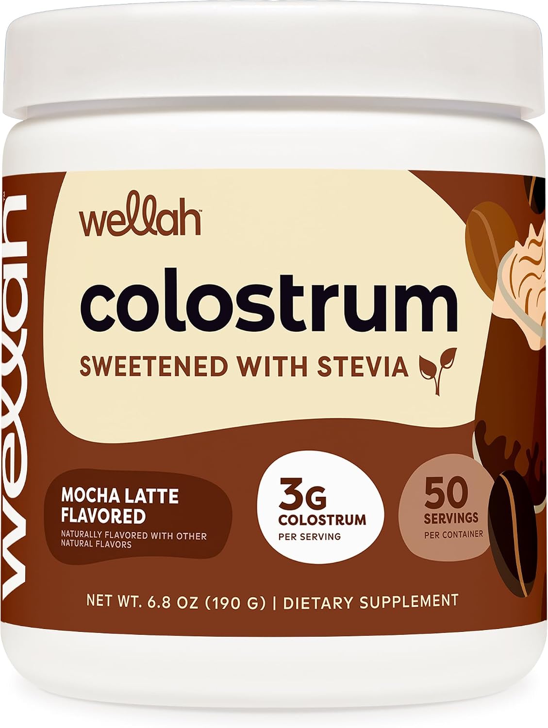 Wellah Colostrum Cinnamon Roll (50 Servings) - Sweetened with Stevia, 3g Colostrum Per Serving, Dietary Supplement – Image 9