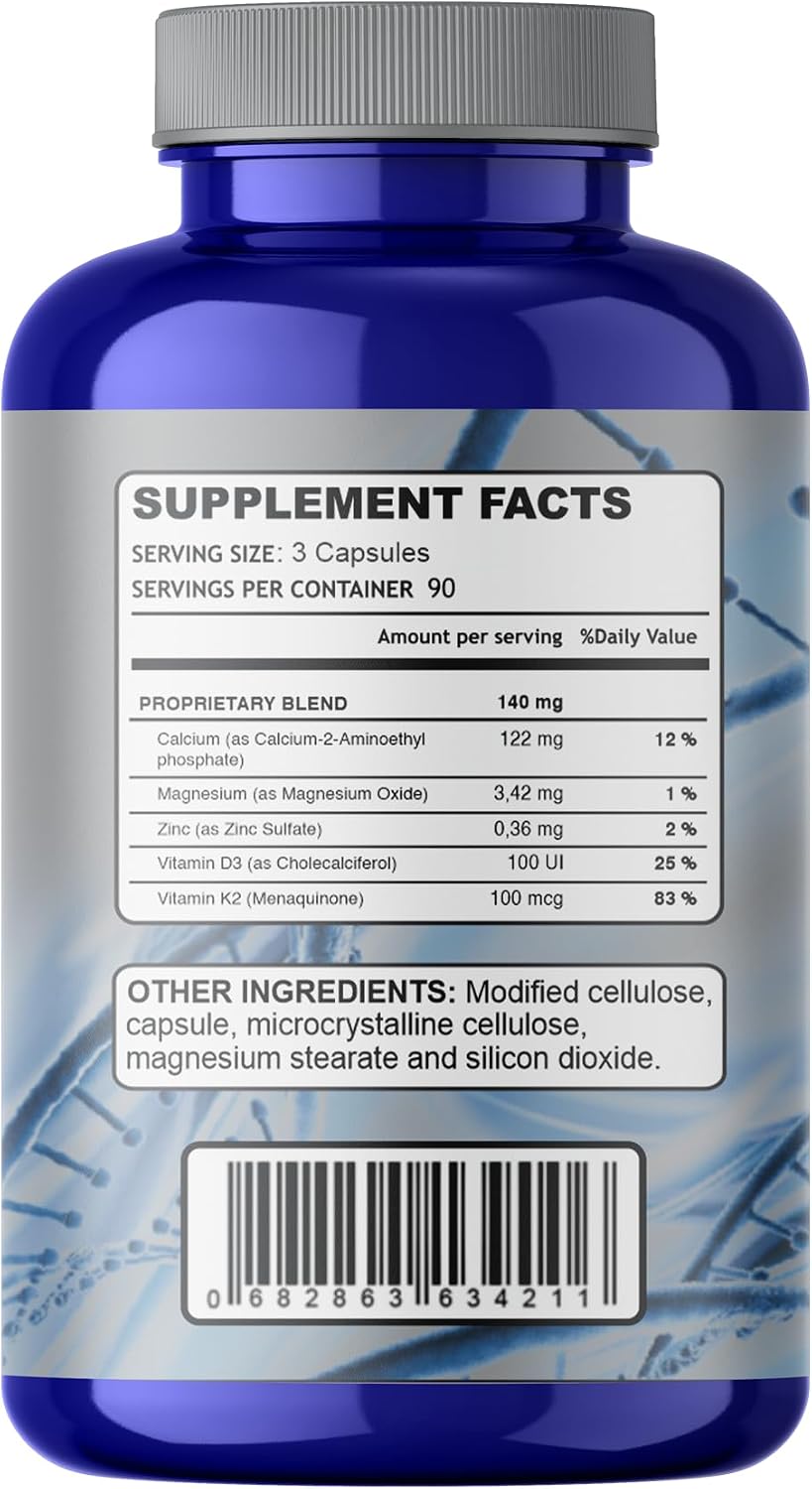 Fosfoetanolamina – Phosphoethanolamine Supplement with Vitamin D3 & K2, 270 Capsules - görsel 8