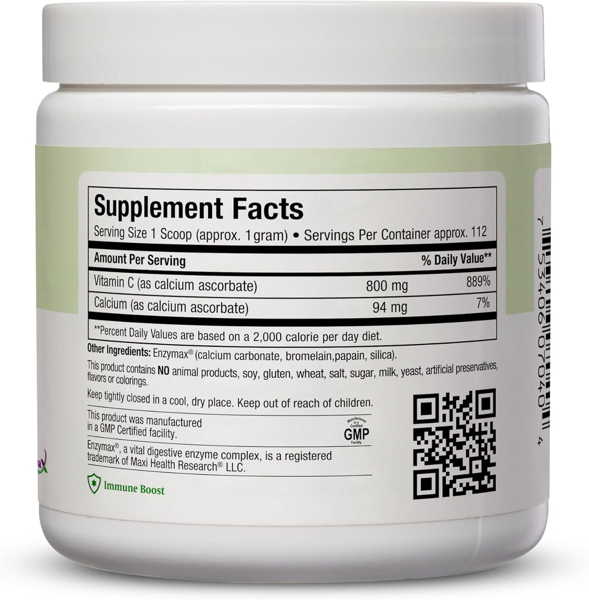 Maxi Health Buffered Vitamin C Powder – Gentle, Stomach-Friendly High Potency Immune Support, 113 g – Image 2