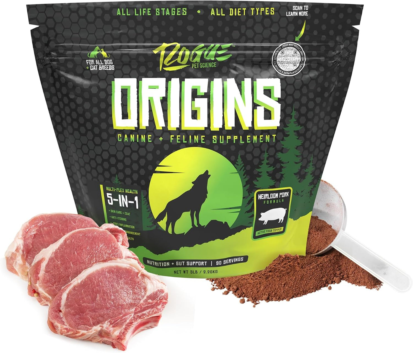 Origins 5-in-1 Dog Supplement - Powdered Food Topper with Natural Omega 3 Fish Oil (2.27 kg) - görsel 10