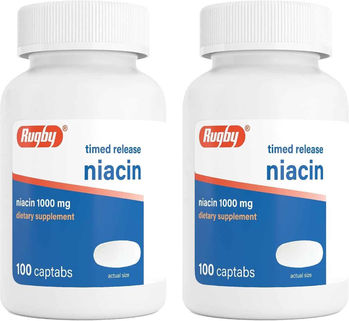 Rugby Timed-Release Niacin 1000mg – 100 Caplets (Pack of 3) – Image 10