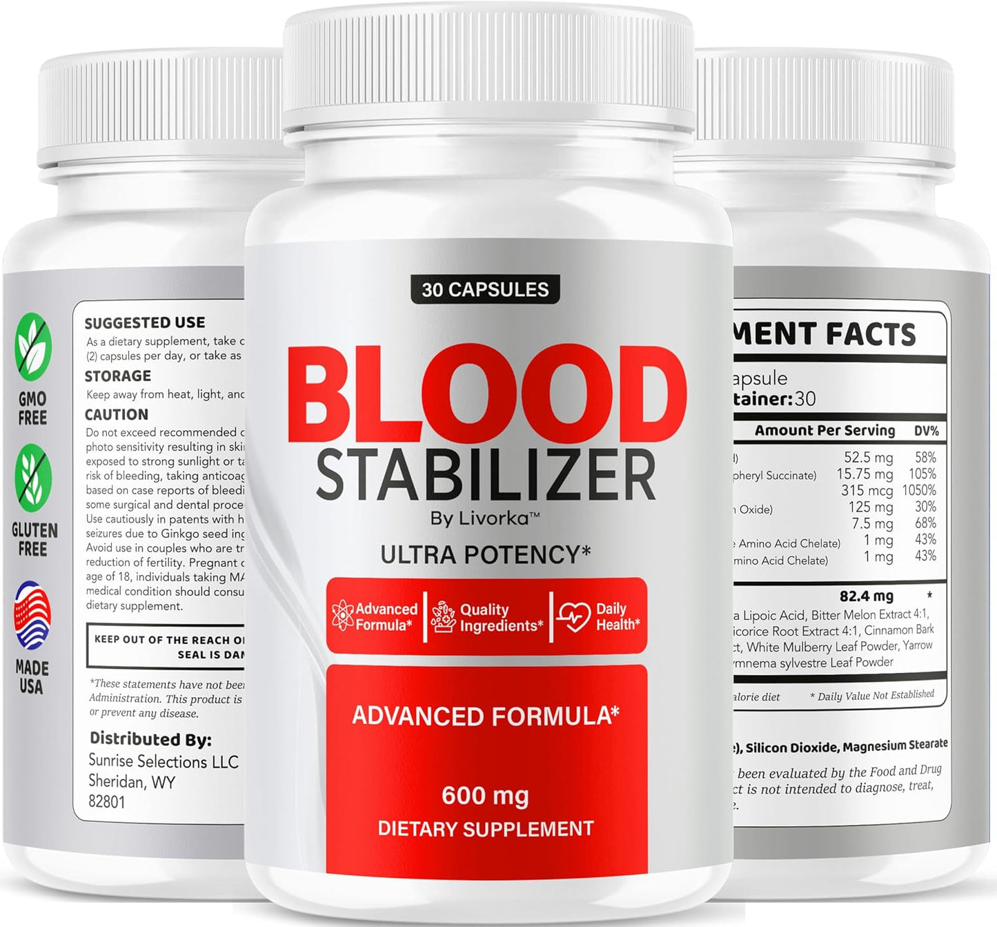 (3 Pack) Blood Stabiliser Supplement - Original Blood Stabiliser Advanced Blood Formula Capsules, BloodStabiliser All Nature's Pills - Maximum Strength, Premium Vitamin, 90 Capsules for 3 Months - görsel 9