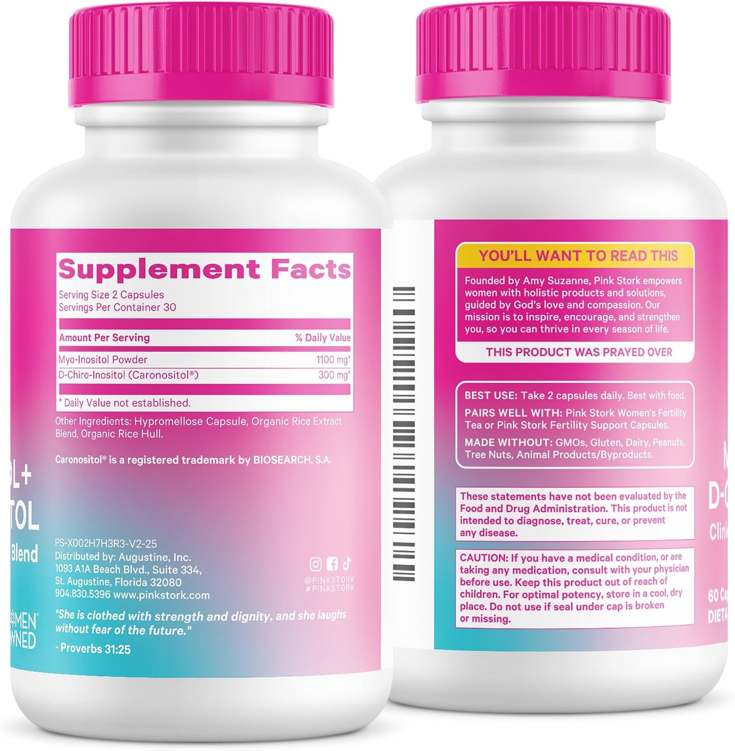 Pink Stork Myo-Inositol & D-Chiro Inositol Supplement - 3.6:1 Blend for Hormone Balance and Fertility Support - 60 Capsules - görsel 9