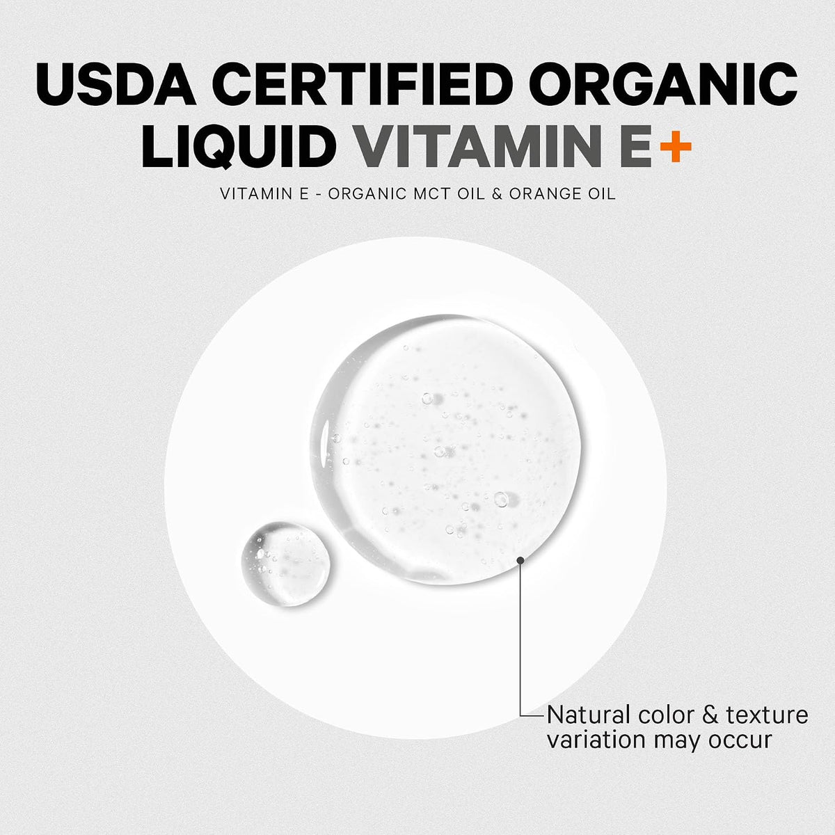 Codeage Liquid Vitamin E+ - USDA-Certified Organic Vitamin E - 2-Month Supply - D-Alpha Tocopherol Acetate, Organic MCT Oil, – Image 9