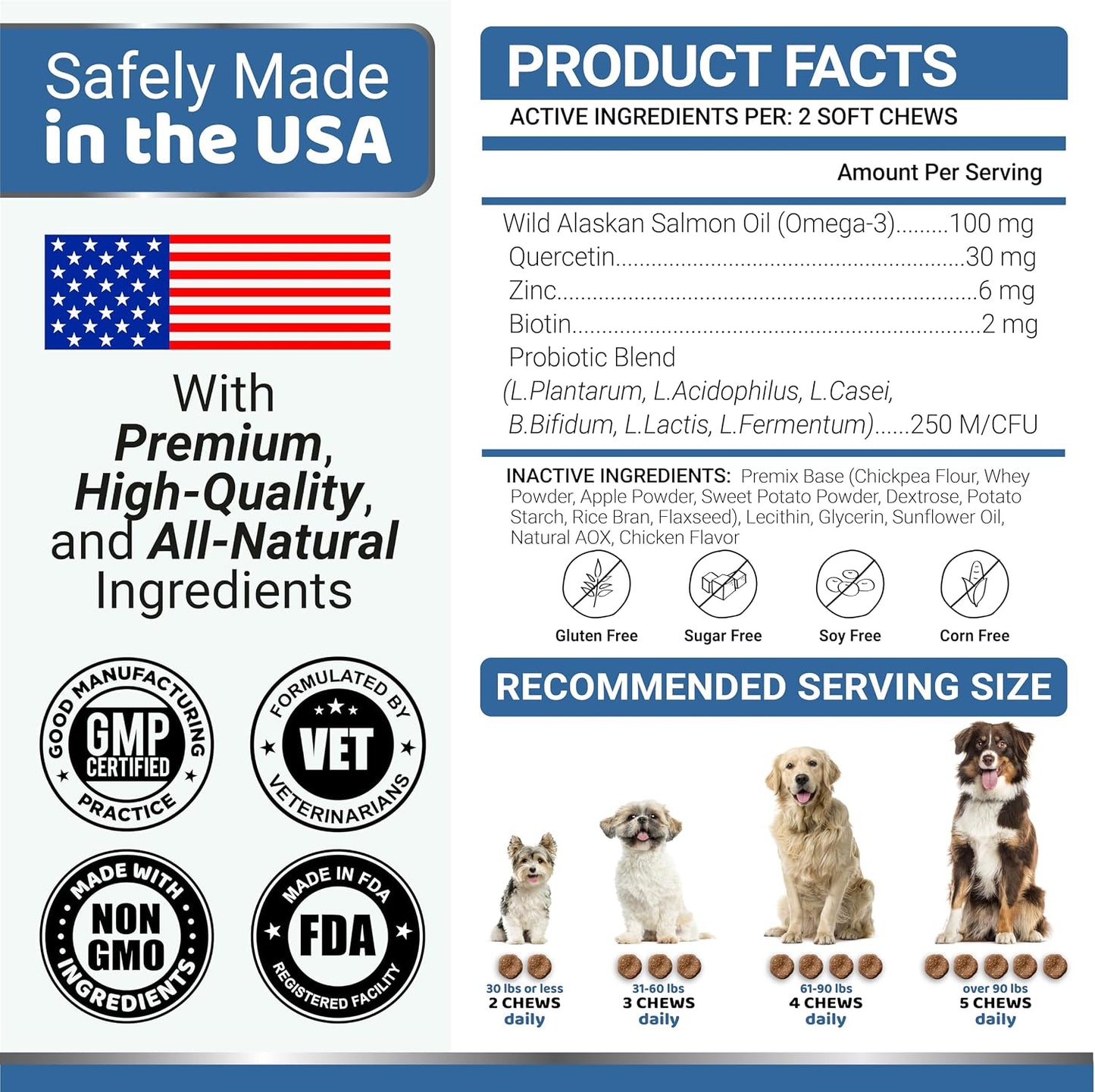Omega 3 Fish Oil for Dogs - 170 Chews - Skin and Coat Supplement - Omega 3 for Dogs - Dry & Itchy Skin Relief - Allergy Support - Anti Shedding Treats - Salmon - EPA & DHA - Chicken Flavour - görsel 6