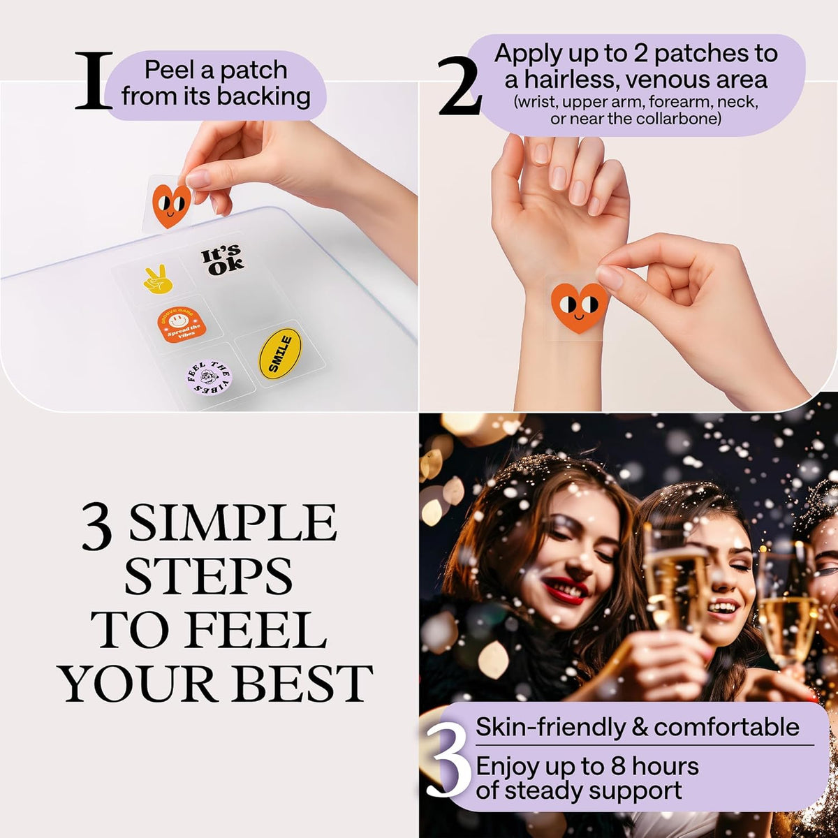 WONDER FAMILY Recovery Patches for Women's & Men – Clear Mornings After Parties and Nights Out – Contain Vitamins A, C, D, – Image 4