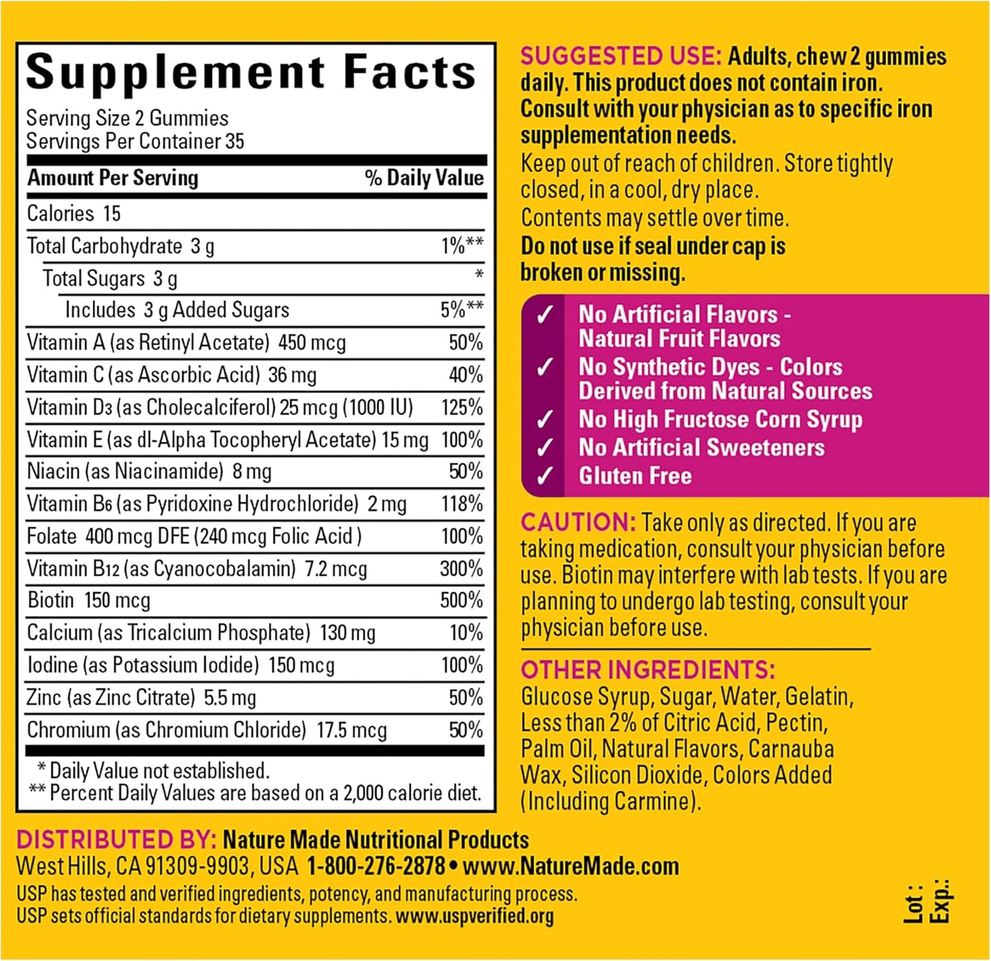 Nature Made Women's Multivitamin Gummies, 70 Gummies - görsel 10
