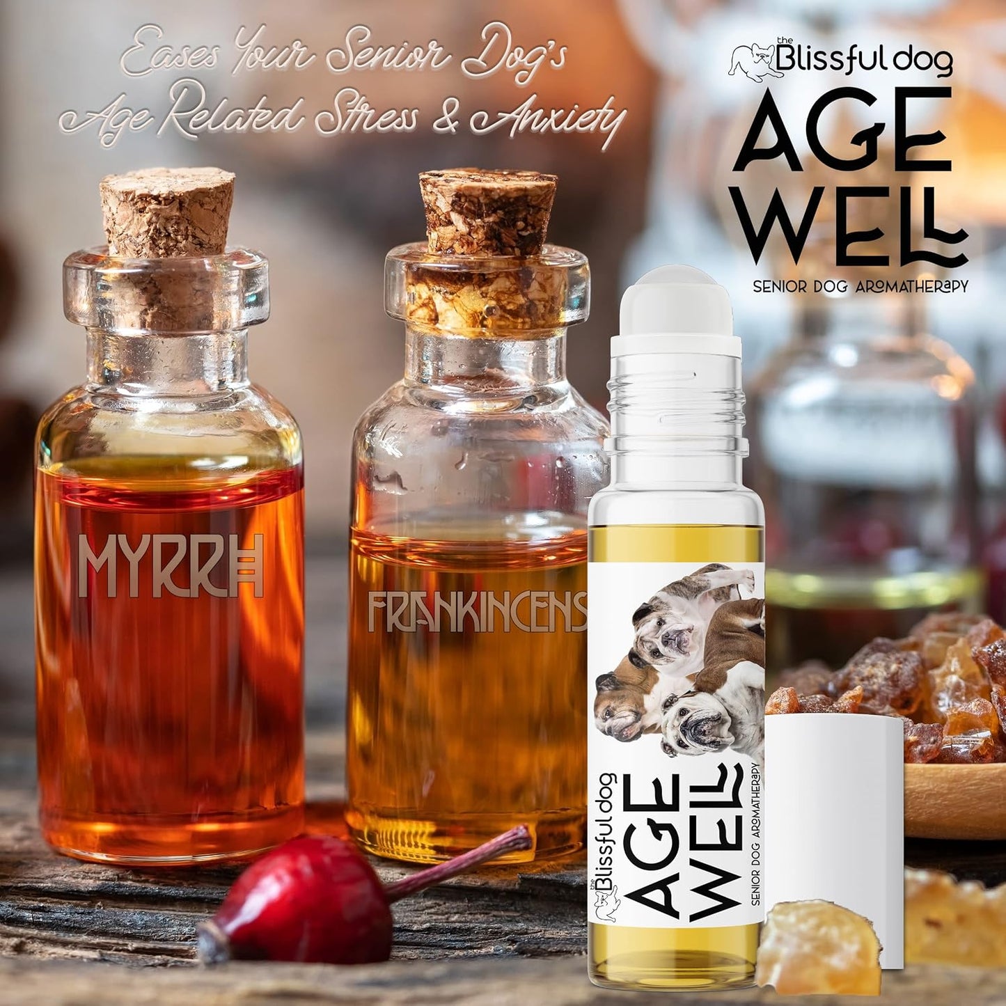 The Blissful Dog Bulldog Age Well Dog Aromatherapy Roll-On Bottle for Your Dog's Peaceful Ageing - görsel 7