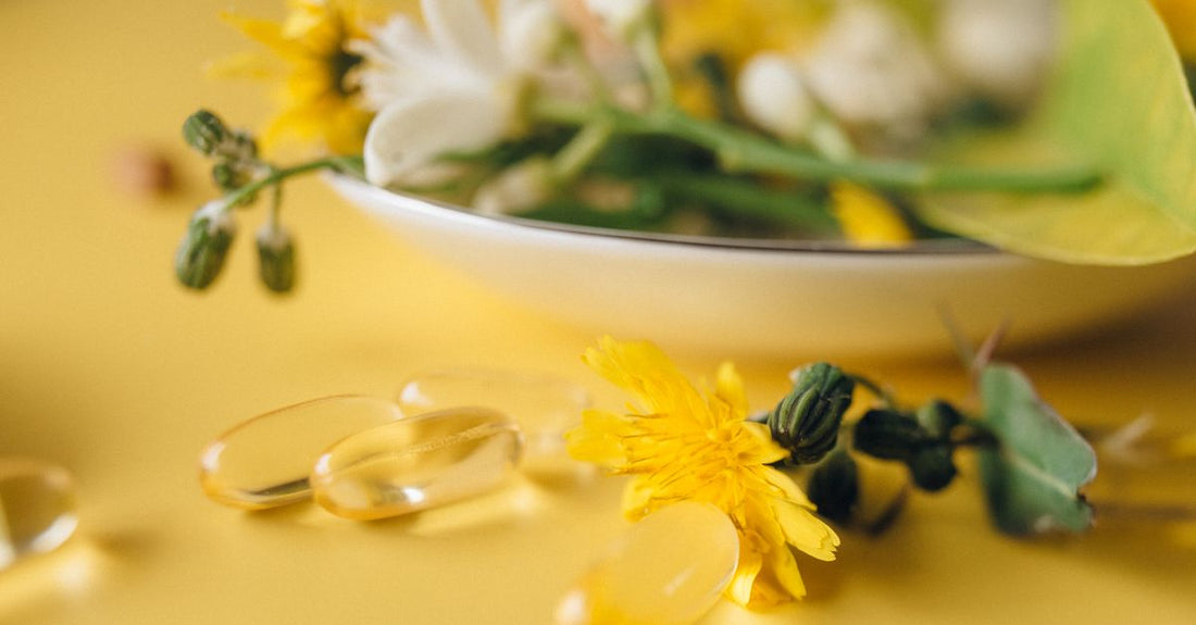 Everyday vitamins and supplements flatlay on a bright surface, showing where to buy everyday vitamins & supplements online in Australia.