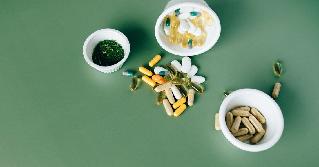 Solaray buffered vitamin C capsules on a clean white surface, highlighting the supplement's immune and skin benefits.