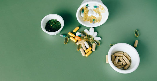 Solaray buffered vitamin C capsules on a clean white surface, highlighting the supplement's immune and skin benefits.