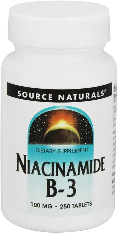 Source Naturals Niacinamide B-3 100mg – Metabolic Support, 250 Tablets