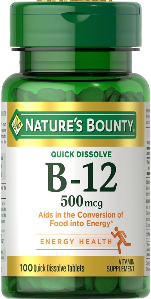 Nature's Bounty Vitamin B-12 500 mcg Microlozenges, 100 Count (Pack of 6) - görsel 5