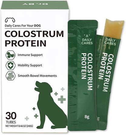 Doctor By Colostrum Protein for Dogs and Puppies – Weight Gain Supplement for Dogs – Muscle Strength and Immune System Support with Colostrum, Whey Protein Isolate, Goat Milk – 30 Tubes