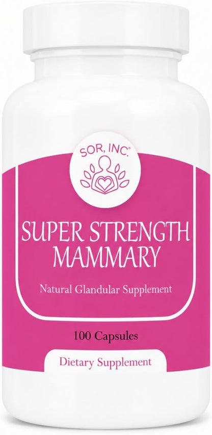 Super Strength Mammary Natural Breast Enhancement Formula – Bovine Mammary Glandular, 100 Capsules