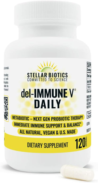 Del-Immune V Daily - All-Natural Immune Support & Gut Health Metabiotic (1000 Capsules)