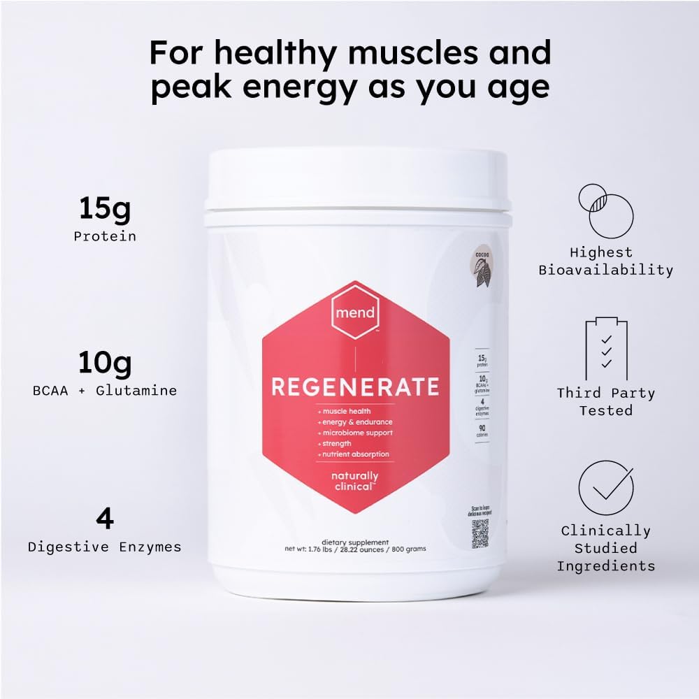 MEND Regenerate – Post Workout Recovery Protein Powder, Cocoa, 20 Servings - görsel 2