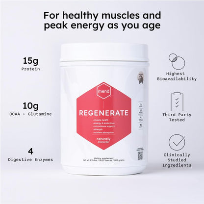 MEND Regenerate – Post Workout Recovery Protein Powder, Cocoa, 20 Servings