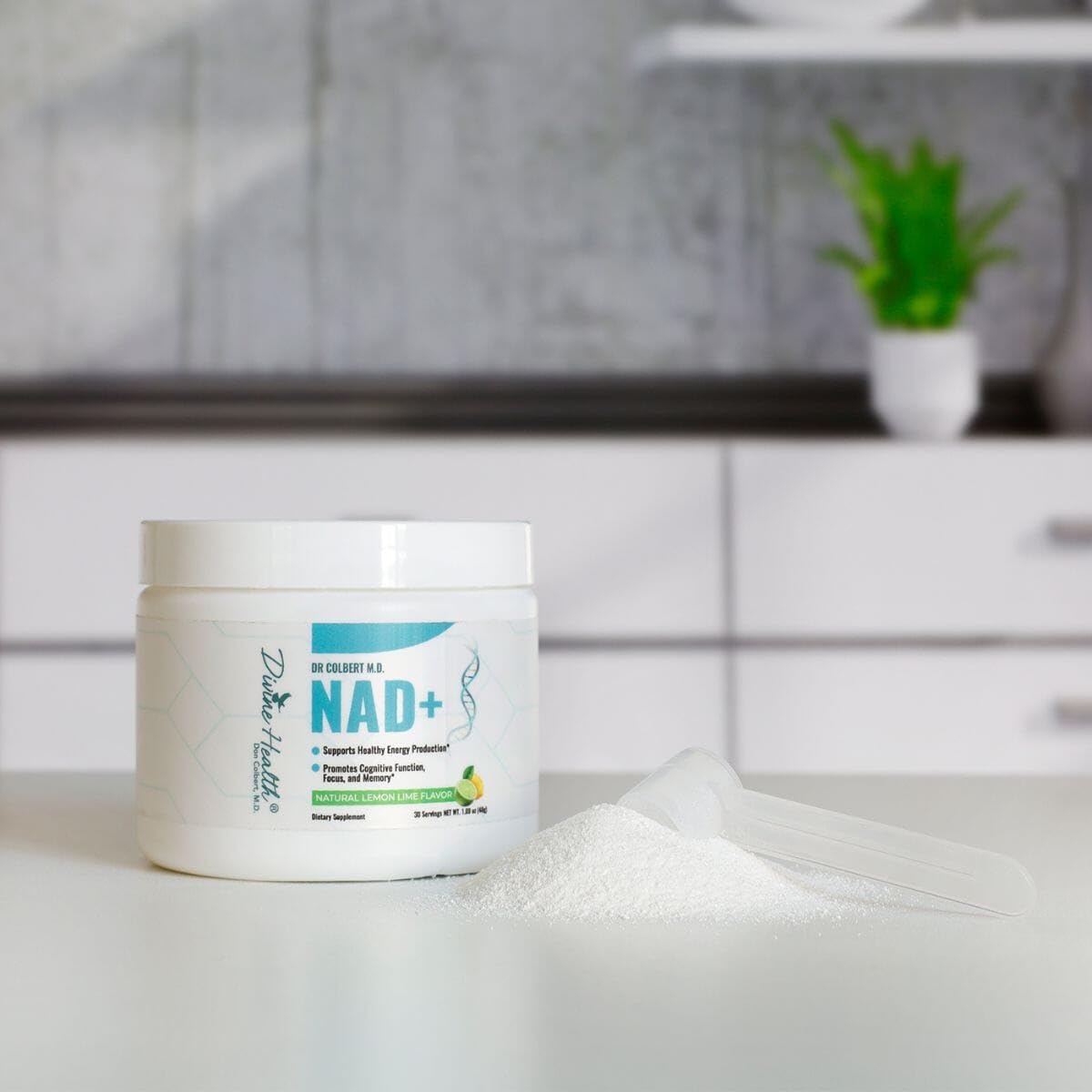 Dr. Colbert, MD NAD+ Powder | Lemon-Lime Flavour | by Divine Health | Energy Boost Formula | Nicotinamide Riboside Chloride – Image 2
