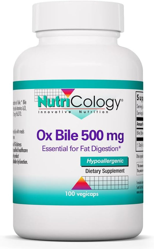NutriCology Ox Bile 500 mg – Concentrated – Enhanced Fat Digestion: Ox bile helps break down dietary fats, – Image 1