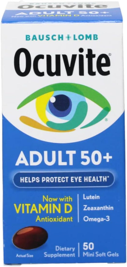 Ocuvite Adult 50+ Eye Vitamin - Lutein, Zeaxanthin & Omega-3, 150 Soft Gels (Pack of 3)