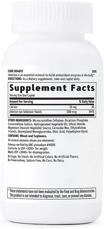 GNC Selenium 200mcg Essential Mineral, 200 Tablets - görsel 2